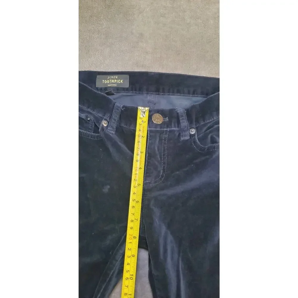 J.Crew Toothpick Corduroy Pants Women’s Size 27 Blue Skinny Cotton C22-107